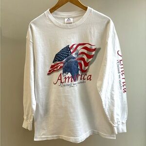 America “United We Stand” VTG 2001 9/11 memorial eagle longsleeve T-shirt L